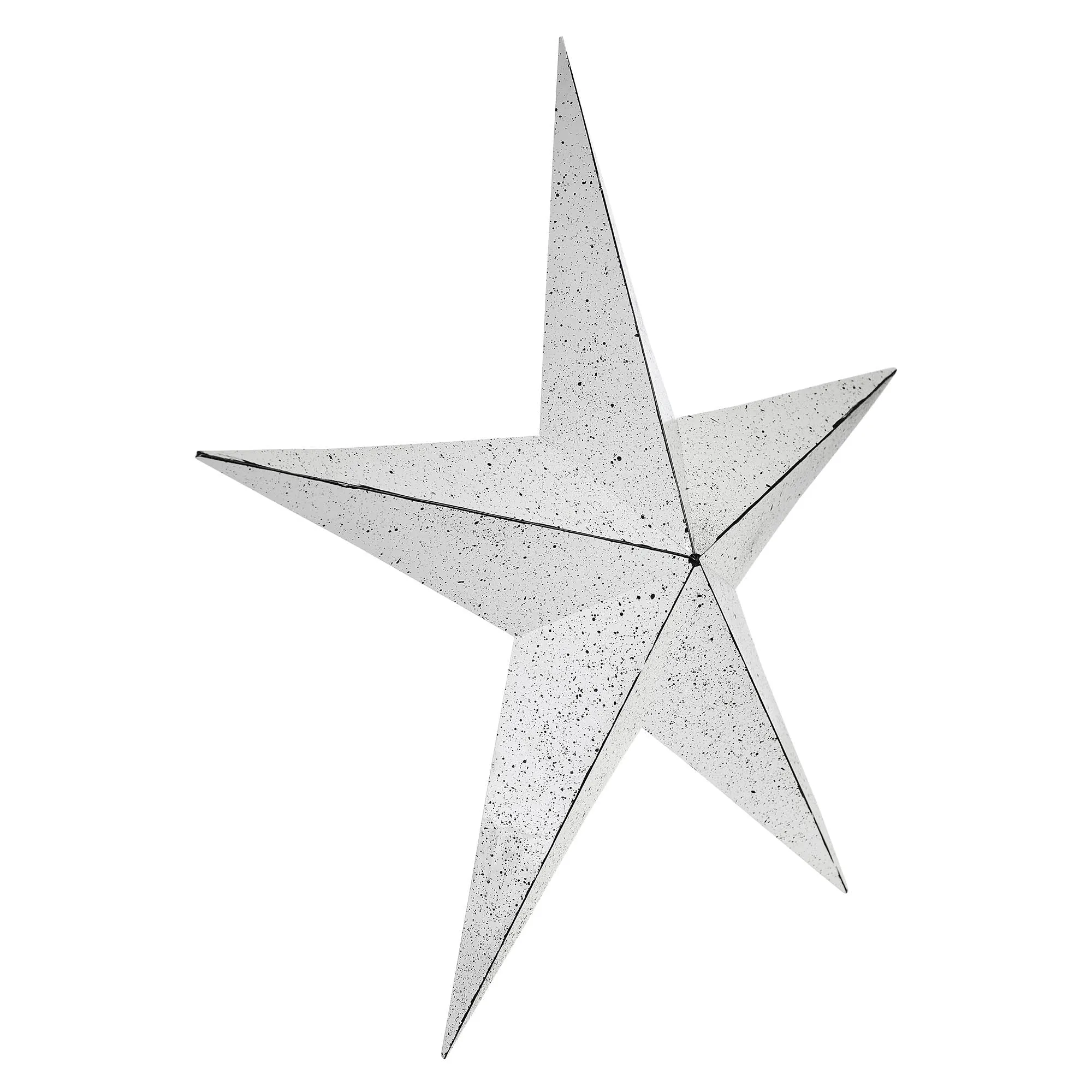 Faceted Metal Star White Wall Hanging 24x24
