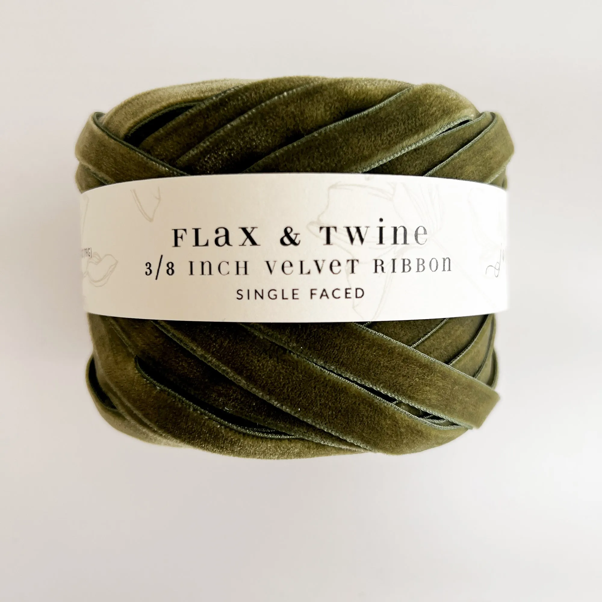 Flax & Twine 3/8" Velvet Ribbon
