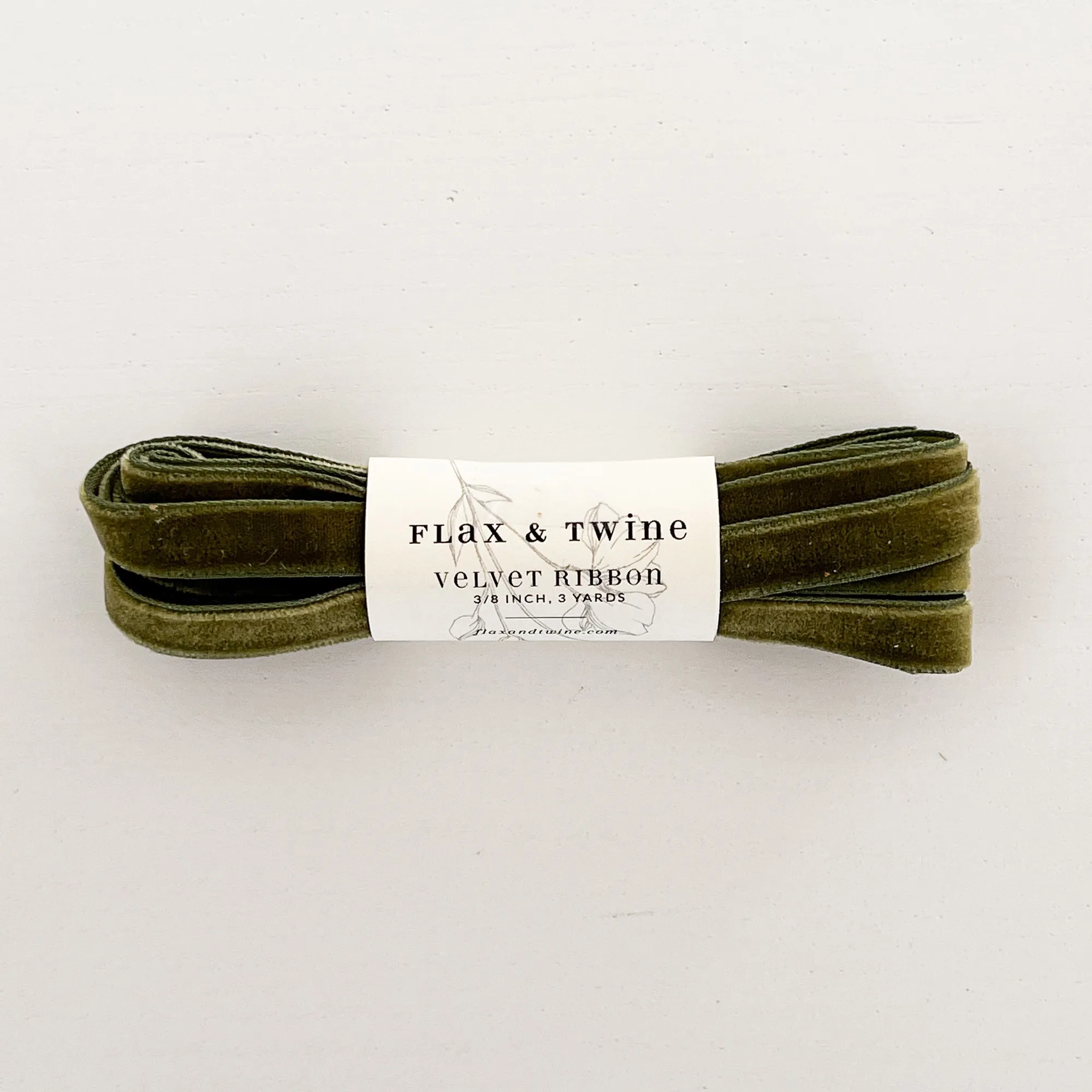 Flax & Twine 3/8" Velvet Ribbon