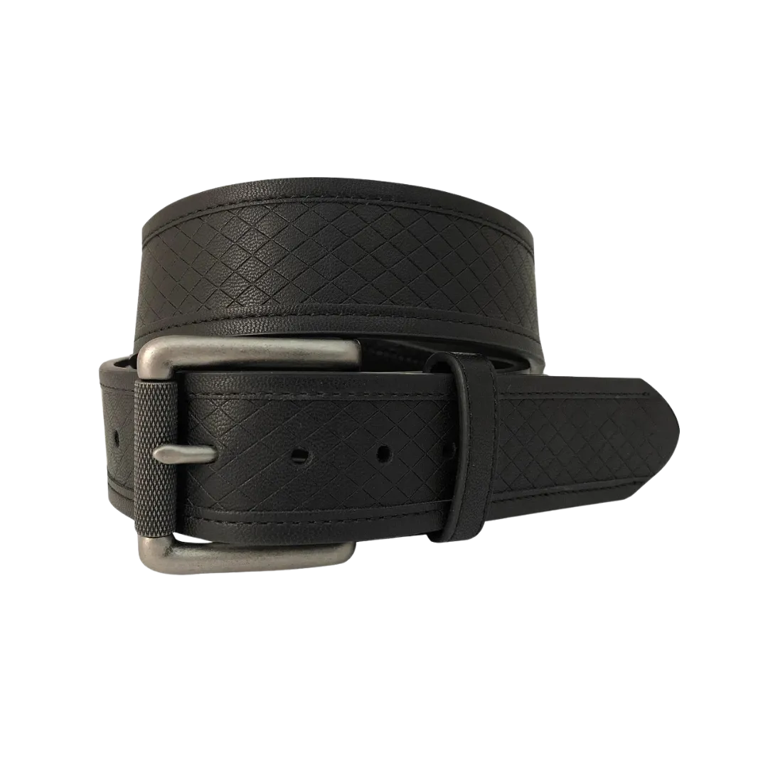 Gem Dandy Men's Black Diamond Pattern Belt