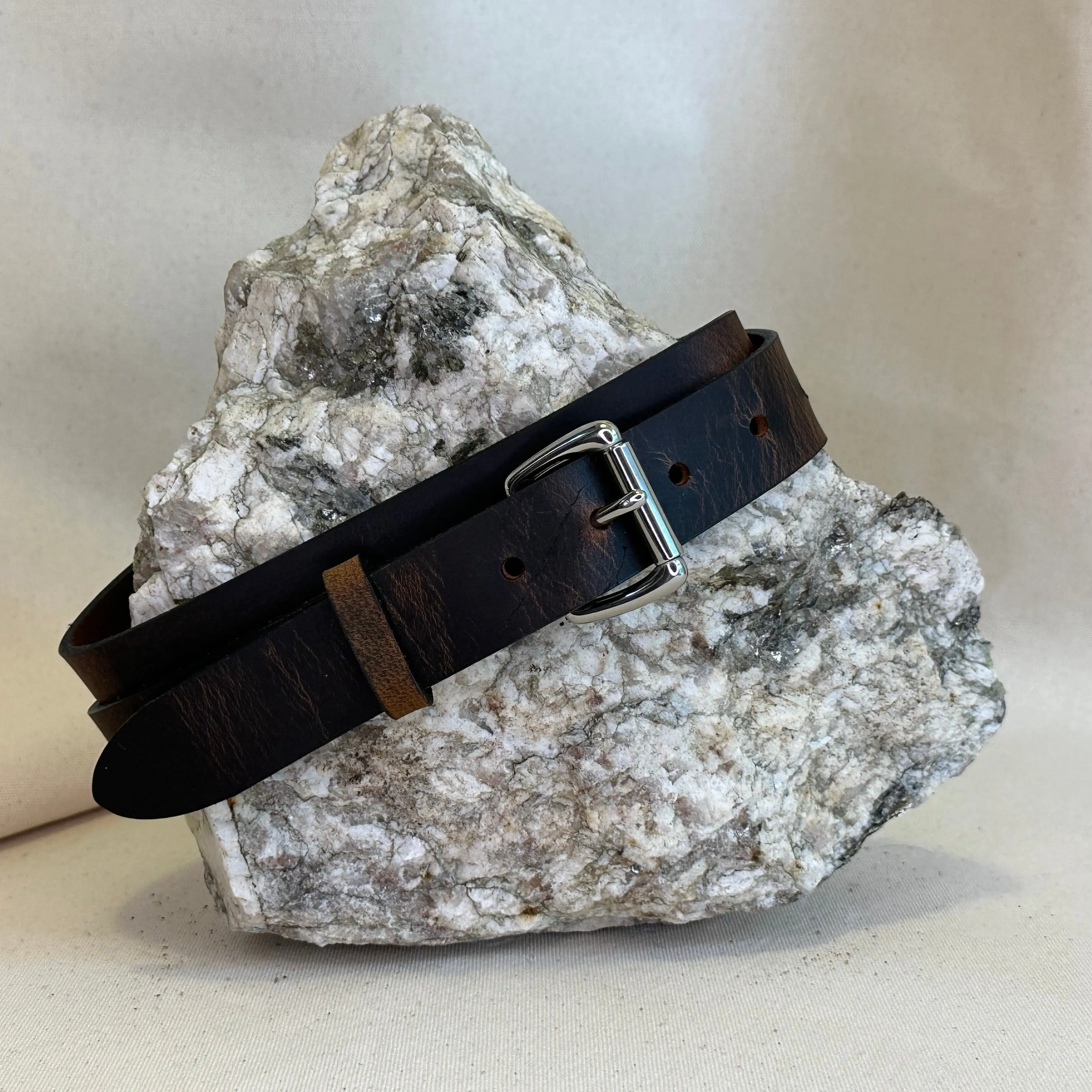Handmade Brown Pull Up Leather Belt