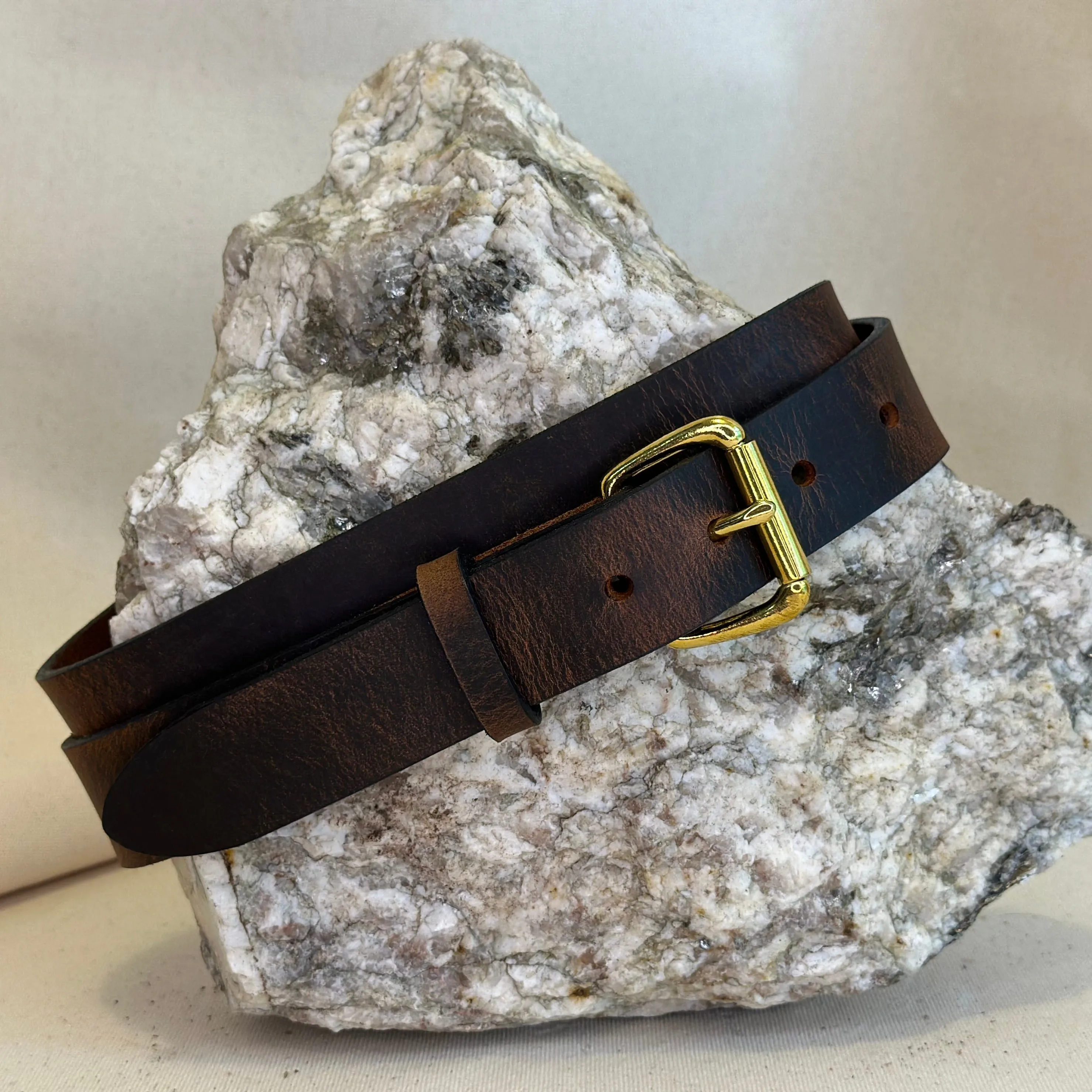 Handmade Brown Pull Up Leather Belt