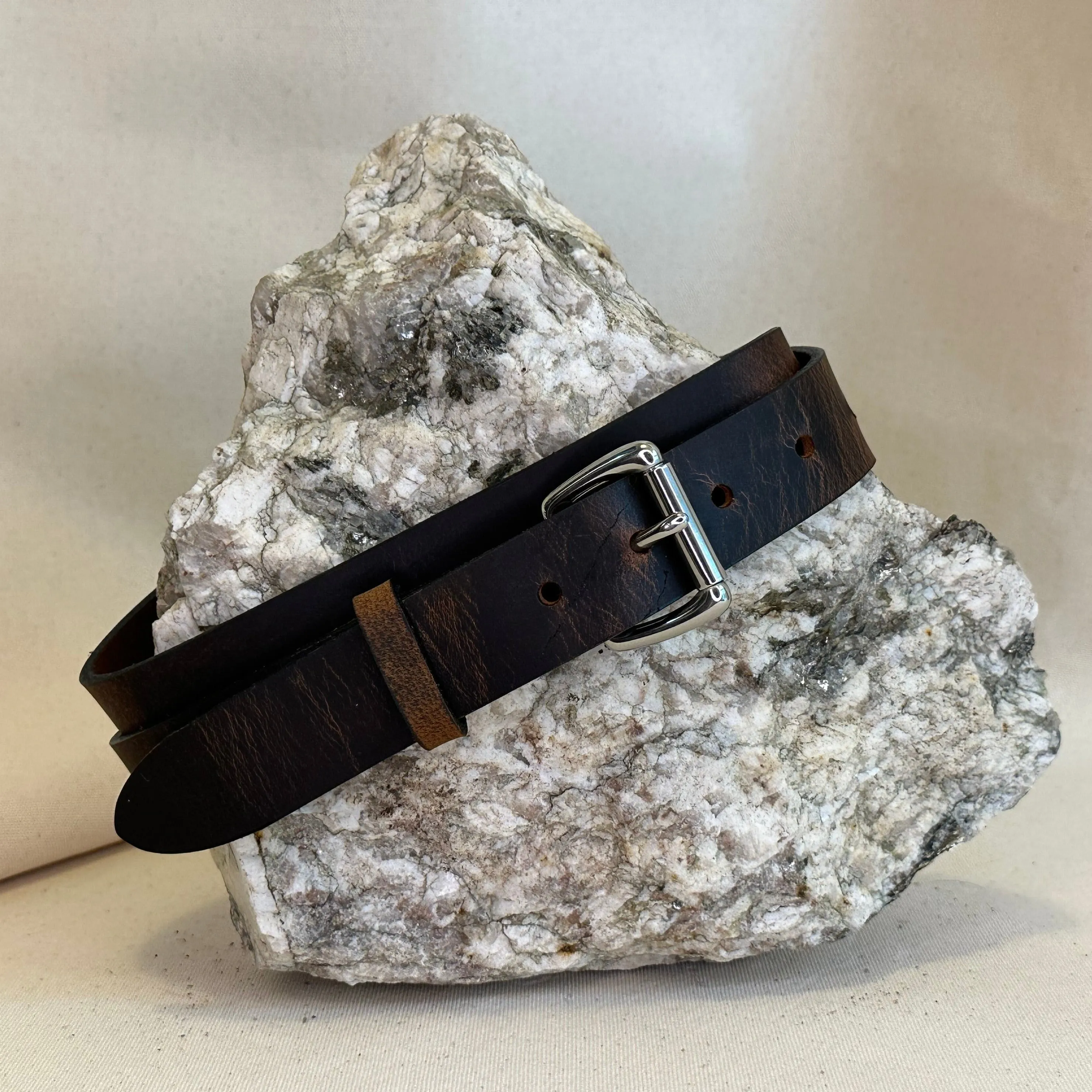 Handmade Brown Pull Up Leather Belt