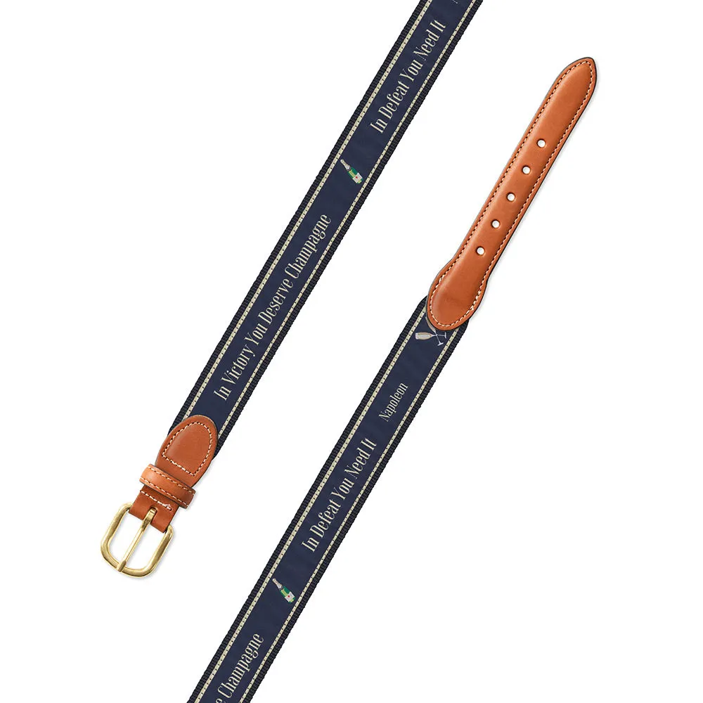 In Victory Bespoken Motif Leather Tab Belt