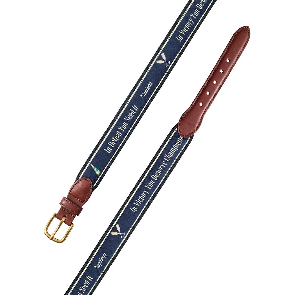In Victory Bespoken Motif Leather Tab Belt