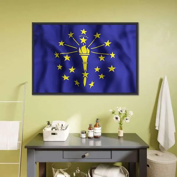 Indiana Flag Canvas Wall Art