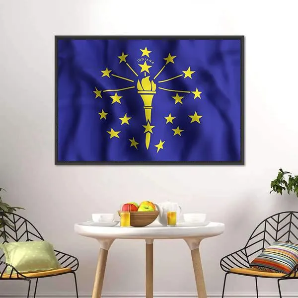 Indiana Flag Canvas Wall Art