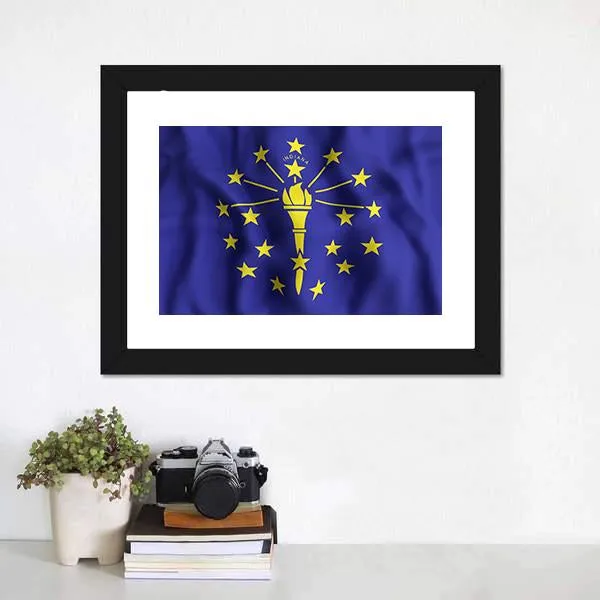 Indiana Flag Canvas Wall Art