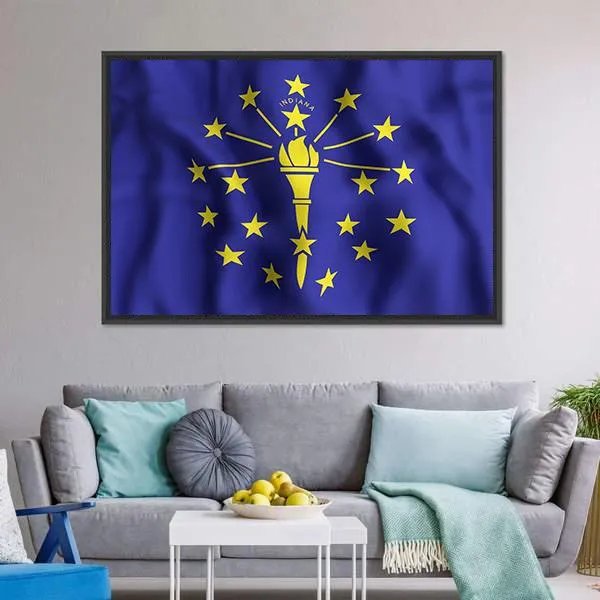 Indiana Flag Canvas Wall Art