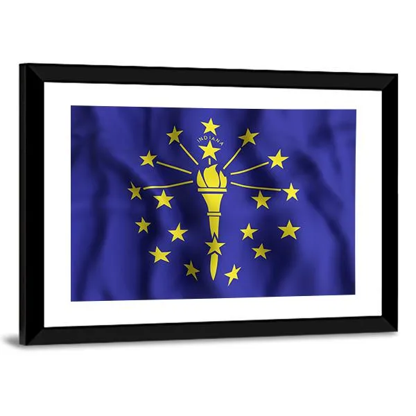 Indiana Flag Canvas Wall Art