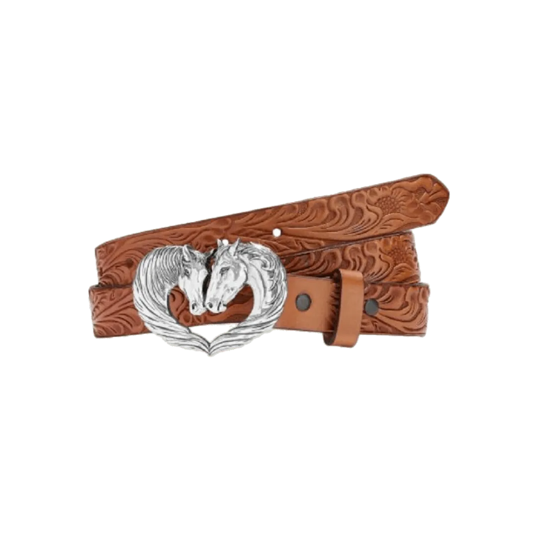 Justin Girl's Spirit Heart Brown Belt