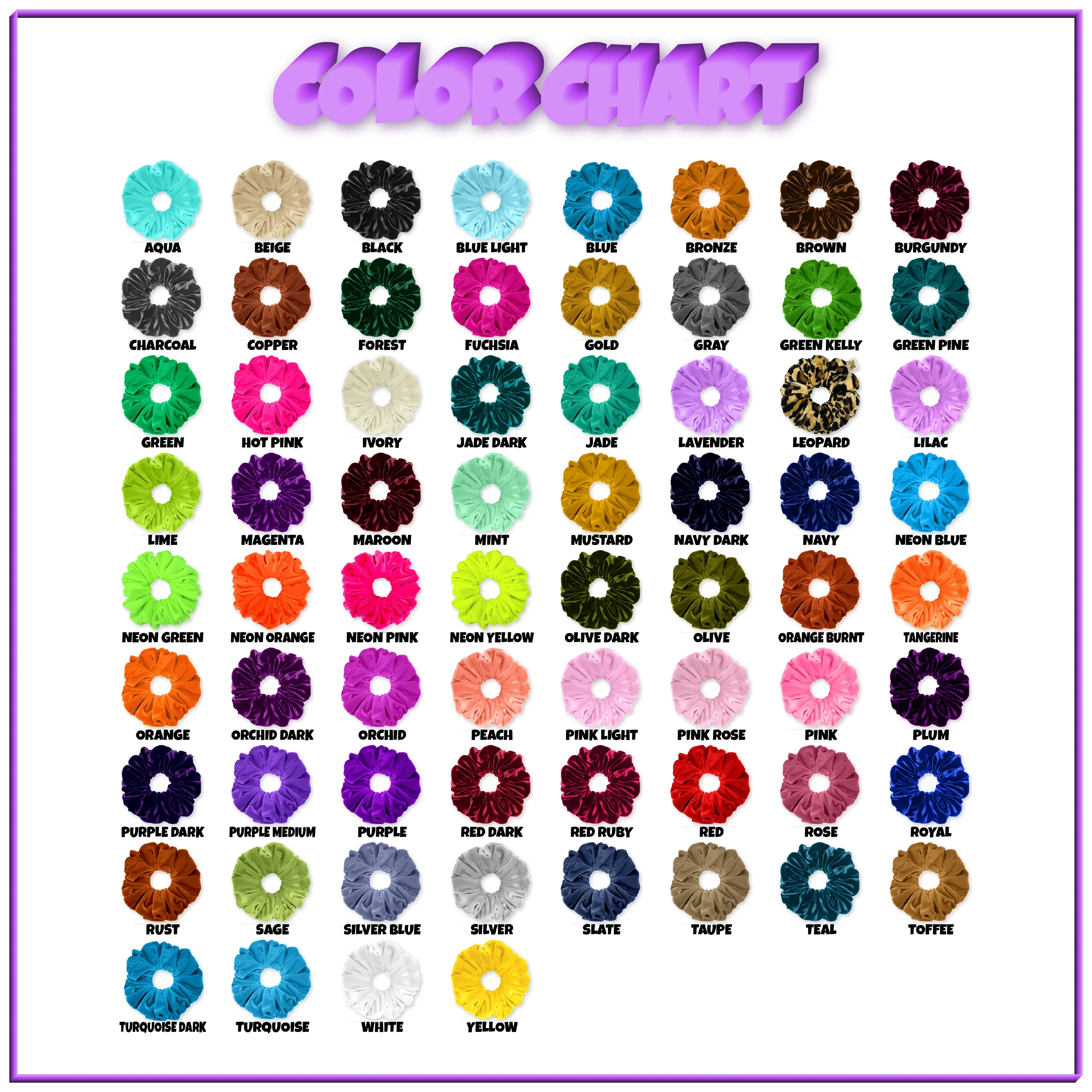 KING SIZE Velvet Scrunchies XXL Oversized Ponytail Holder Made in the USA Aqua