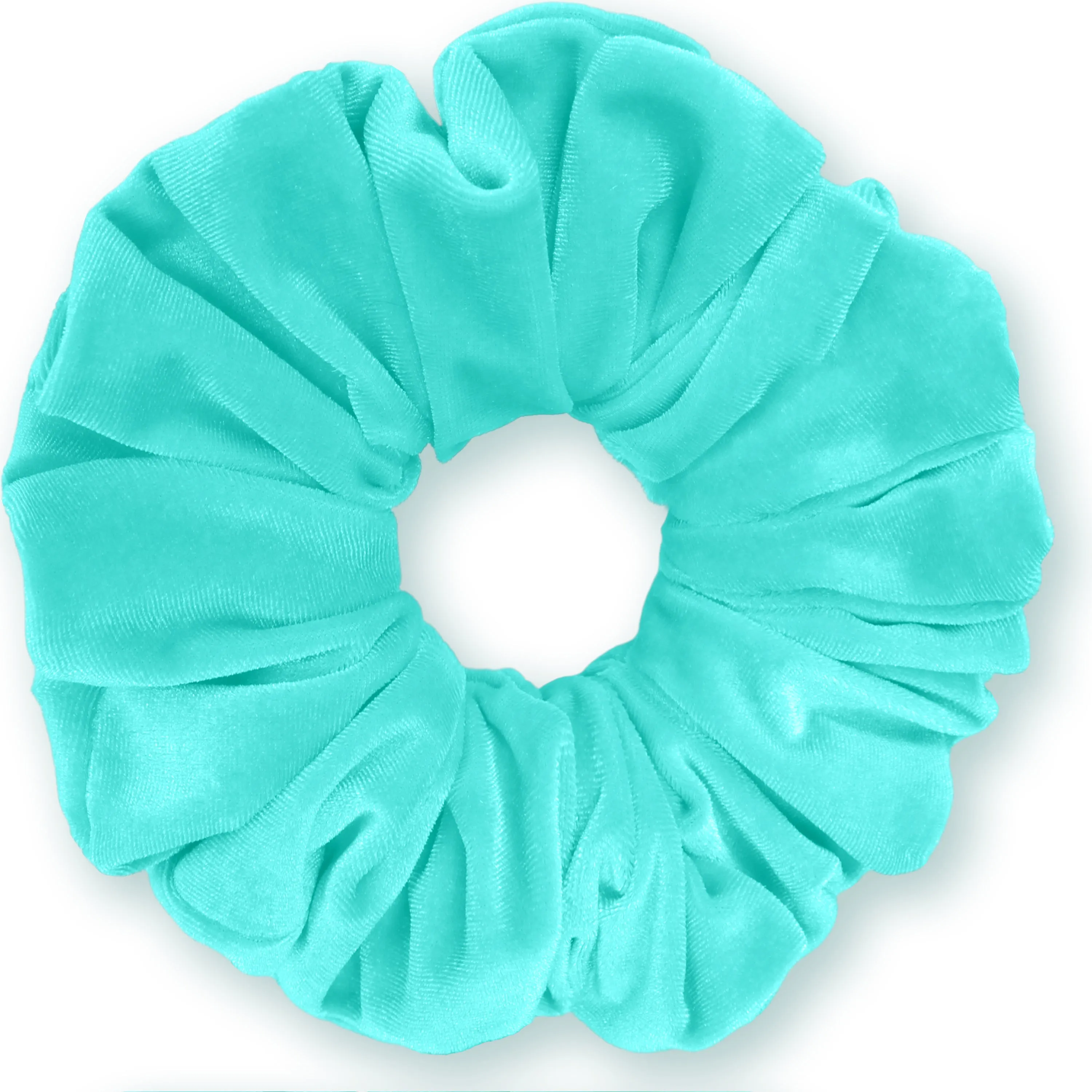 KING SIZE Velvet Scrunchies XXL Oversized Ponytail Holder Made in the USA Aqua