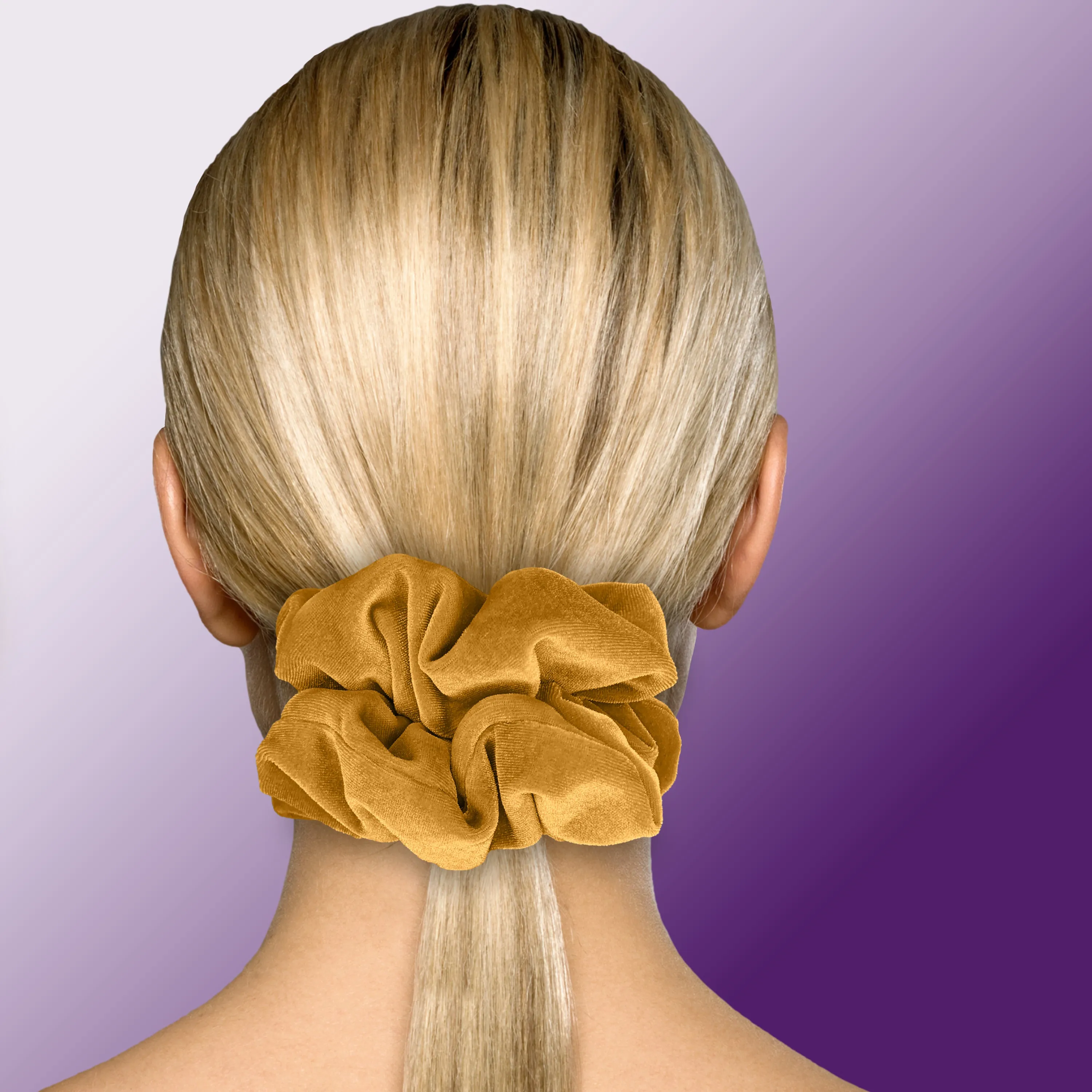 KING SIZE Velvet Scrunchies XXL Oversized Ponytail Holder Made in the USA Gold