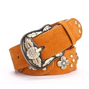 Metallic Designer Fashion Vintage Floral Belts