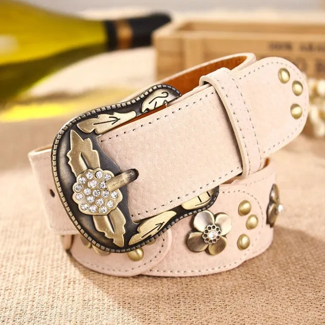 Metallic Designer Fashion Vintage Floral Belts