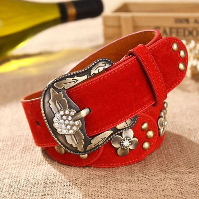 Metallic Designer Fashion Vintage Floral Belts