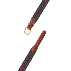 Navy, Burgundy & Green Grosgrain Ribbon Dog Collar