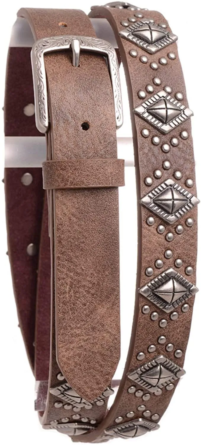 Nomad Creek Women's Diamond Stone Leather Belt