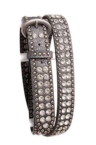 Nomad Creek Women's Rhinestone Studded Leather Belt