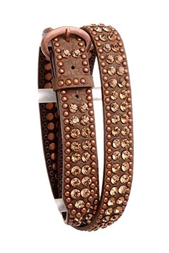 Nomad Creek Women's Rhinestone Studded Leather Belt