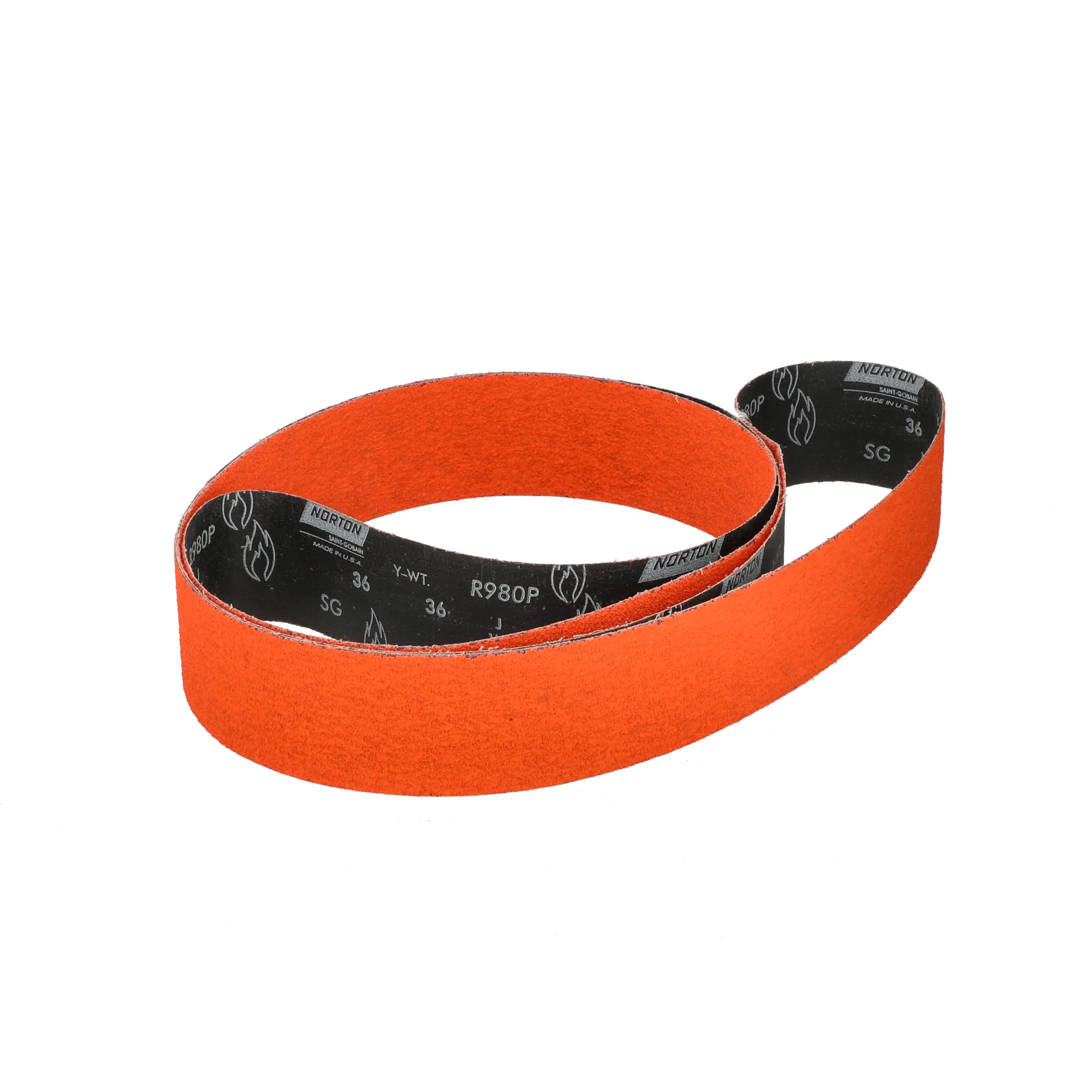 Norton 3 x 132 In. Blaze Cloth Narrow Backstand Belt 36 Grit R980P CA 25 Count