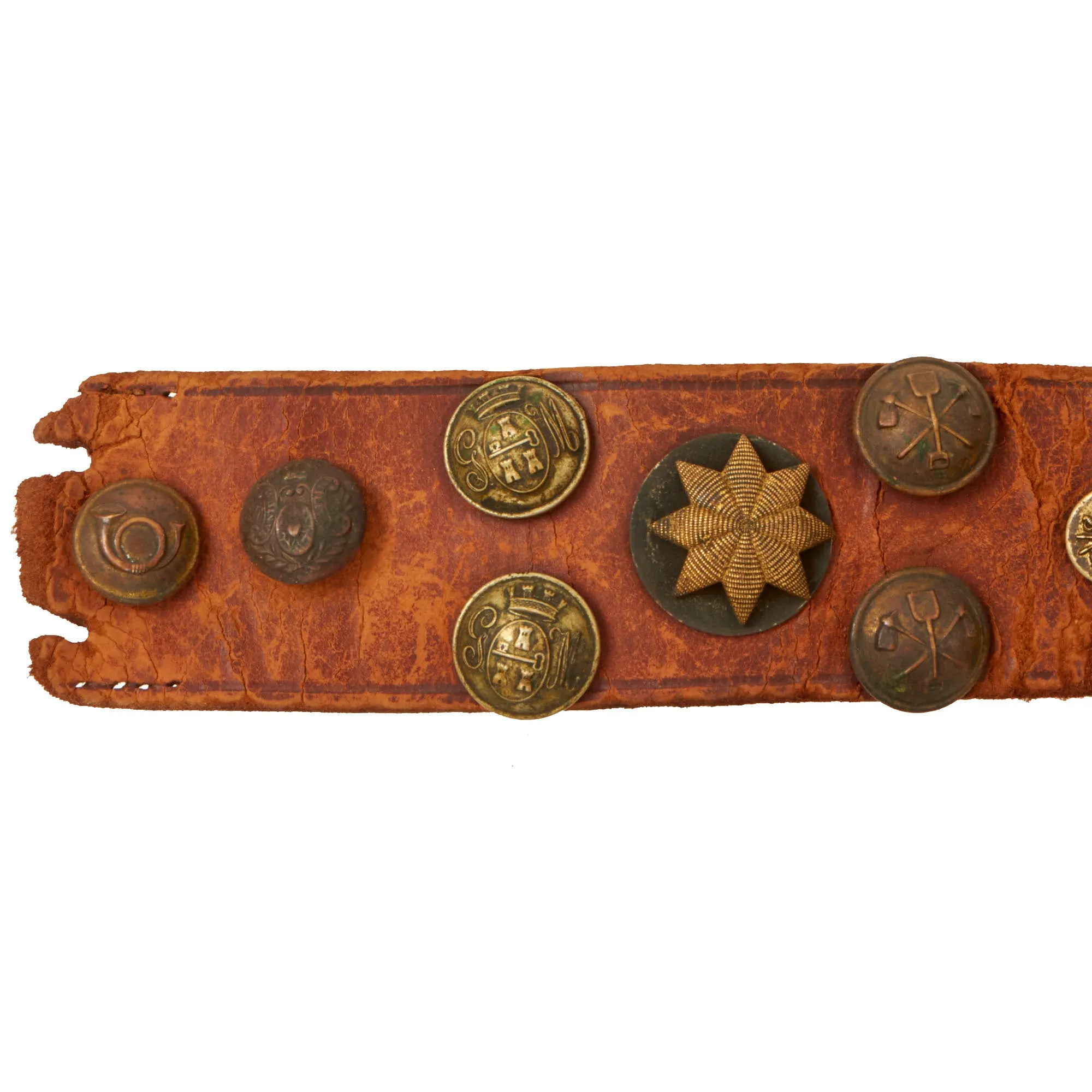 Original U.S. Spanish-American War Hate Belt Made with 41 Cuban & Spanish Buttons