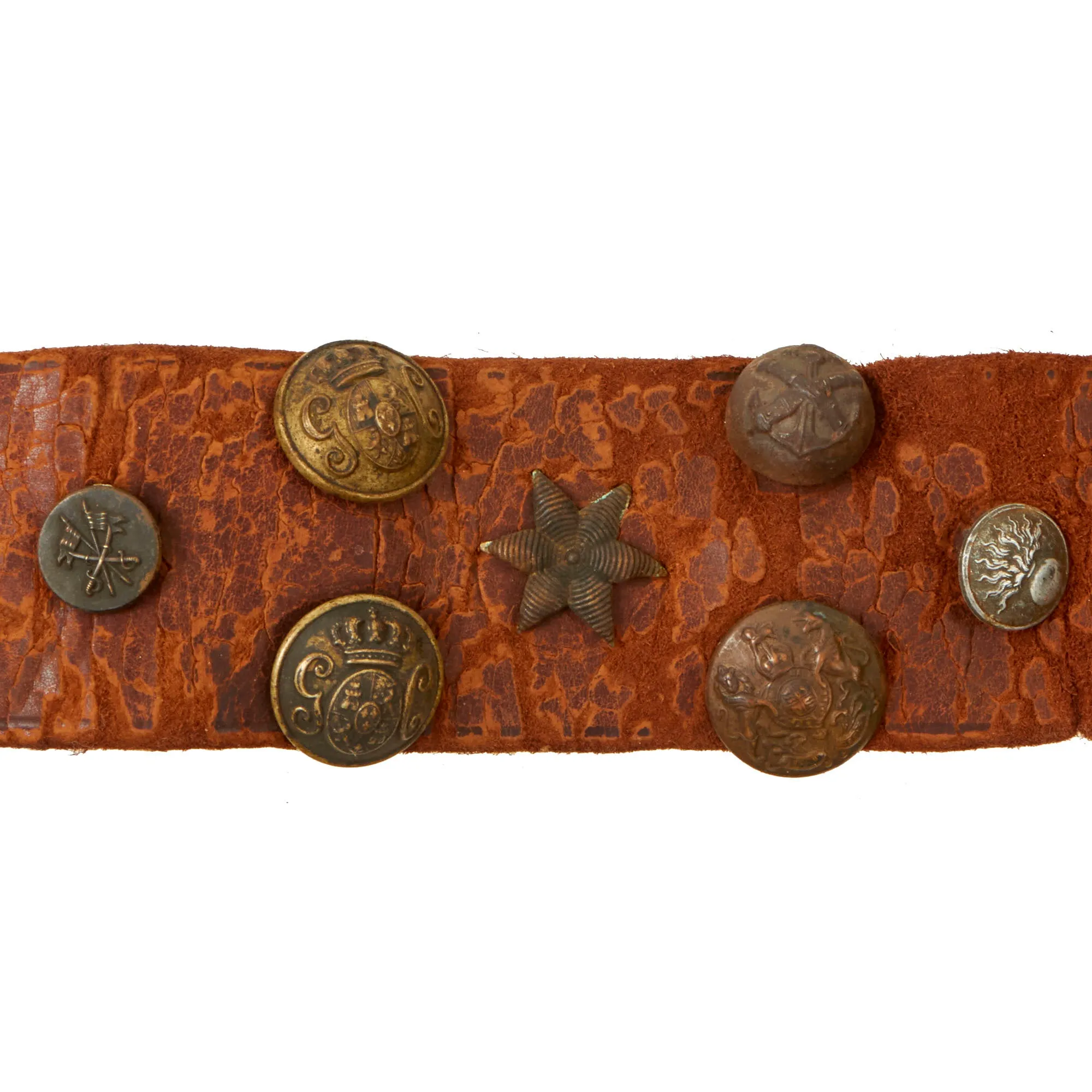 Original U.S. Spanish-American War Hate Belt Made with 41 Cuban & Spanish Buttons