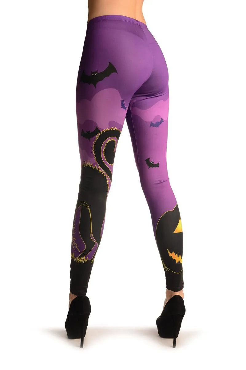 Pumpkin, Black Cat & Bats (Halloween)