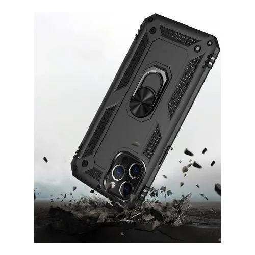 Raider Series Black Kickstand Case with Belt Clip - iPhone 12 and iPhone 12 Pro