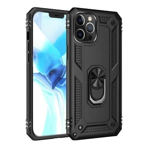 Raider Series Black Kickstand Case with Belt Clip - iPhone 12 and iPhone 12 Pro