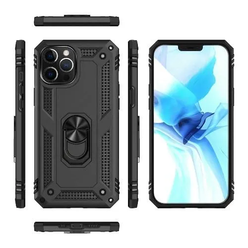 Raider Series Black Kickstand Case with Belt Clip - iPhone 12 and iPhone 12 Pro