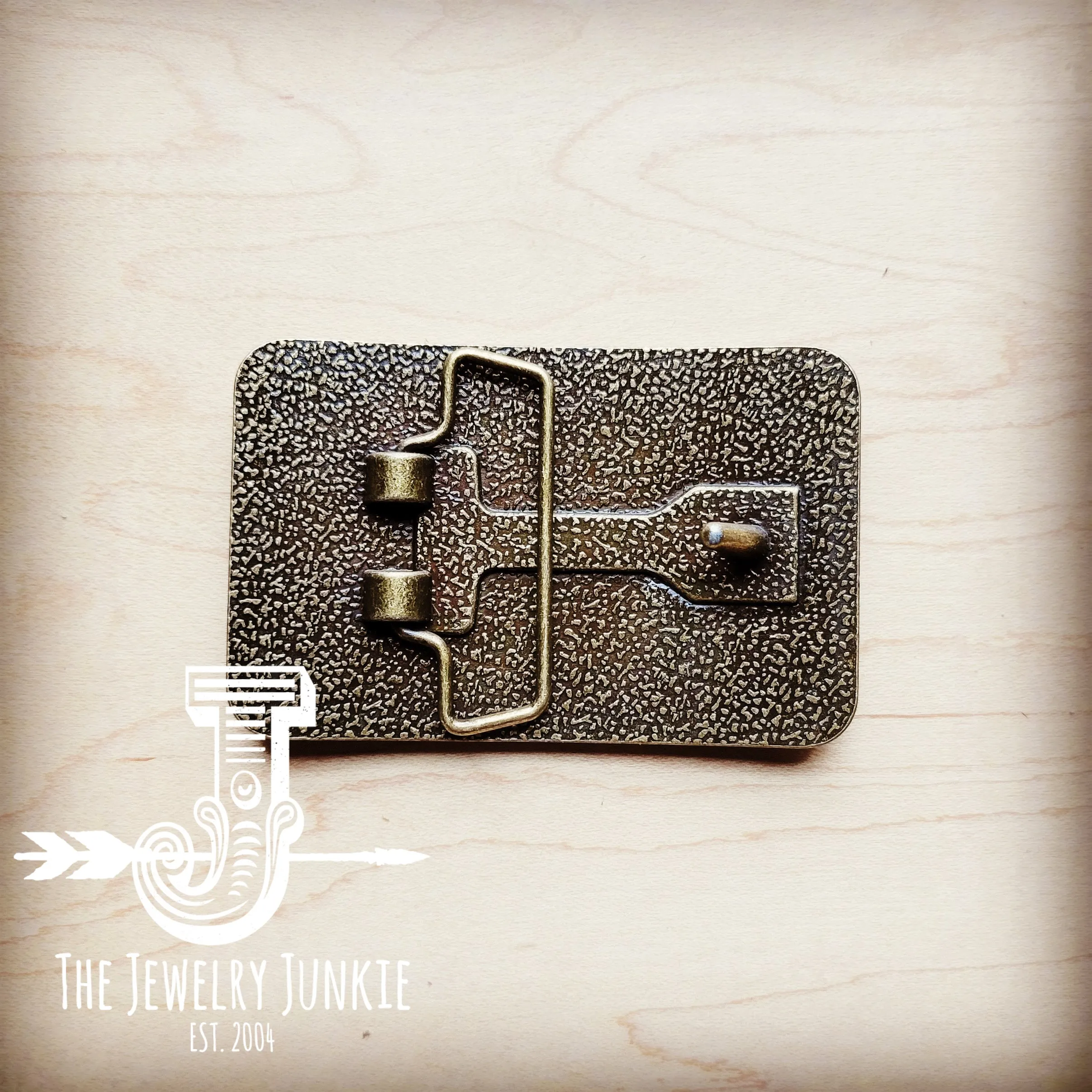 Rectangle Leather Belt Buckle Blue Navajo 904f