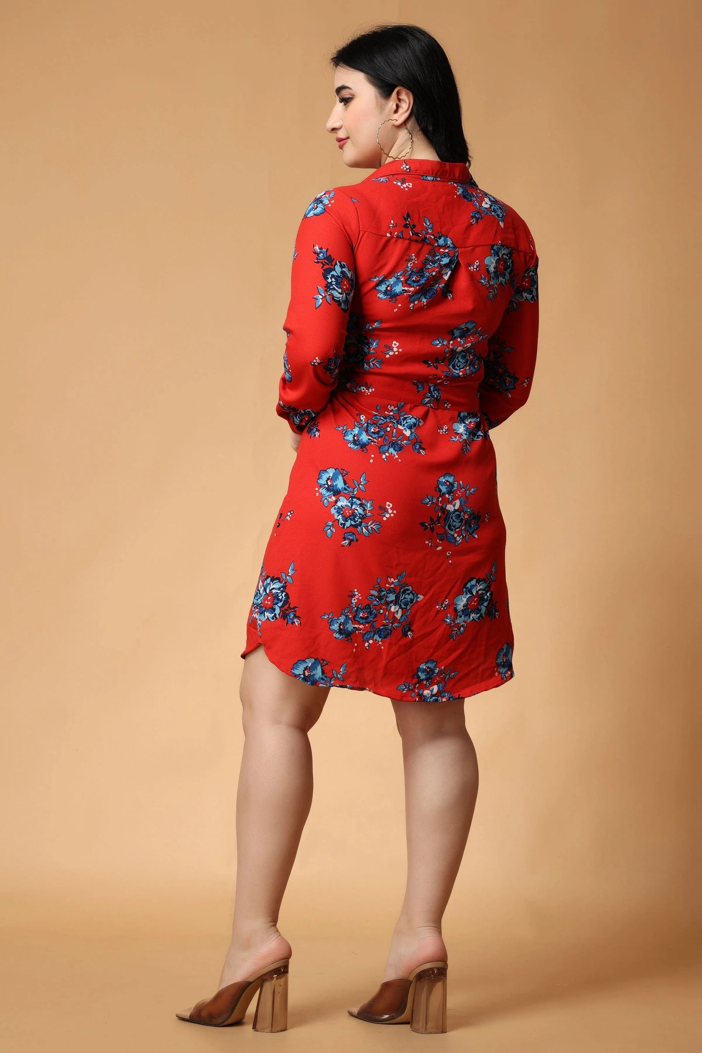 Red Floral Printed Dress