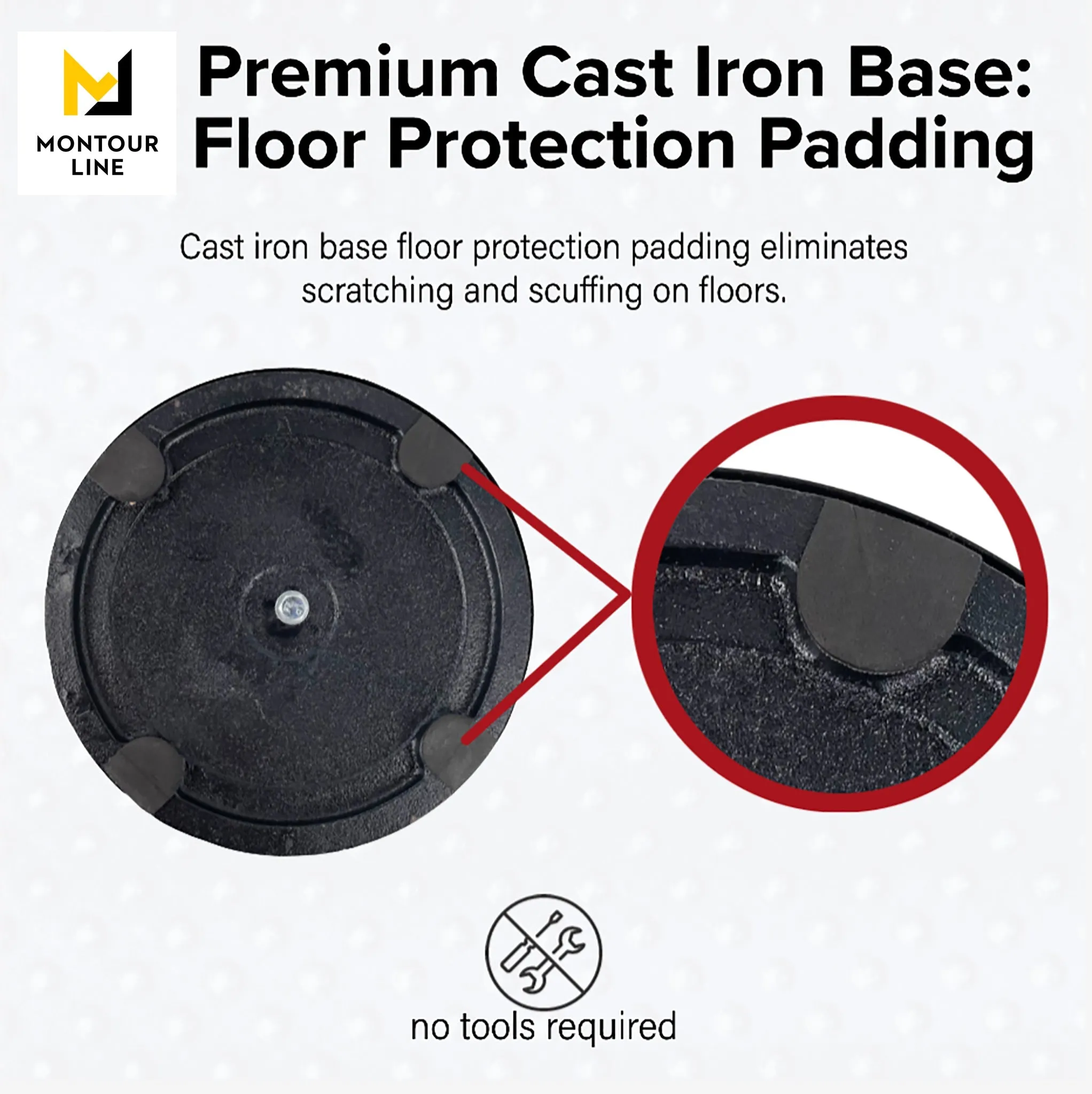 Retractable Belt Barrier Stanchion, Cast Iron Base Base, Black Powder Coated Post, 35 ft Belt - Montour Line MI760