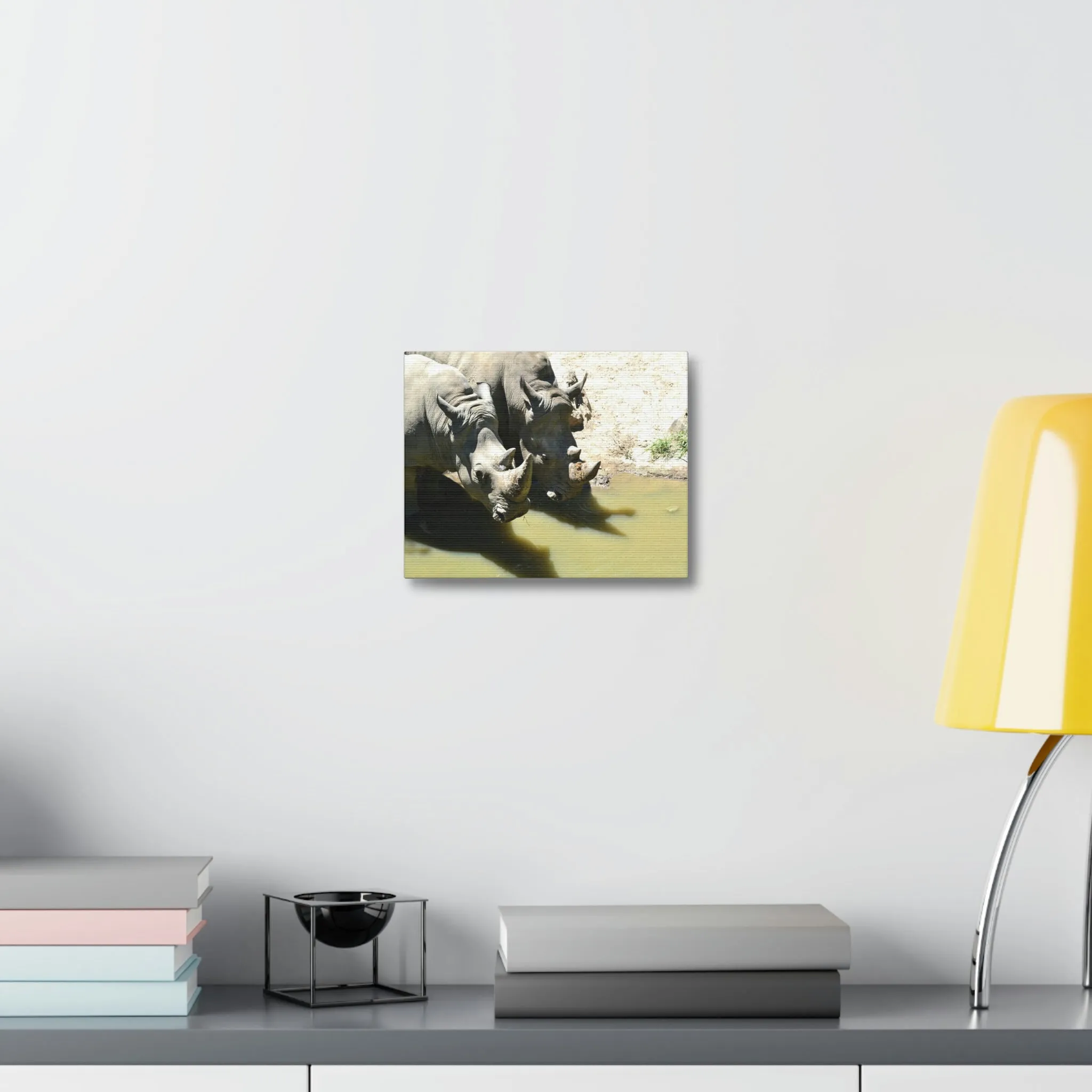 Rhinos Stretched Canvas