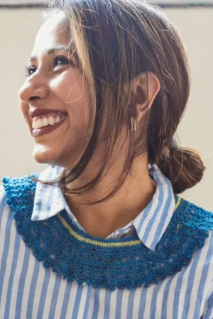 Samoolam Handmade Lace Collar Necklace ~ Teal