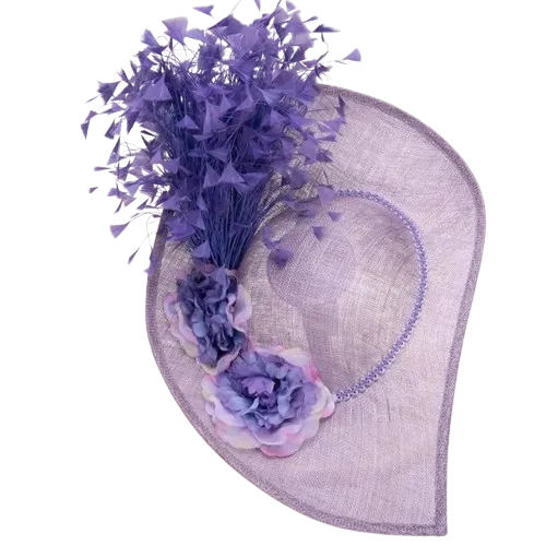 Sanchi | Flowers and Feathers Sinamay Fascinator
