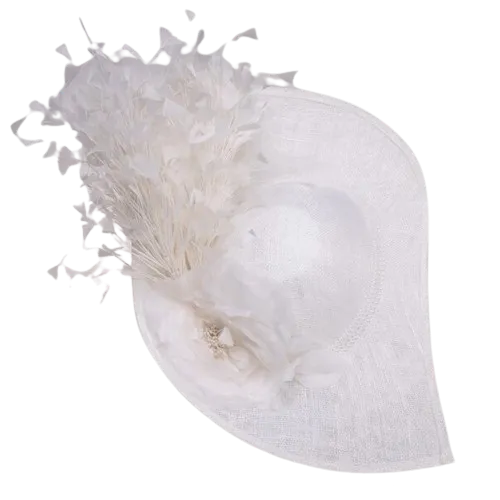 Sanchi | Flowers and Feathers Sinamay Fascinator
