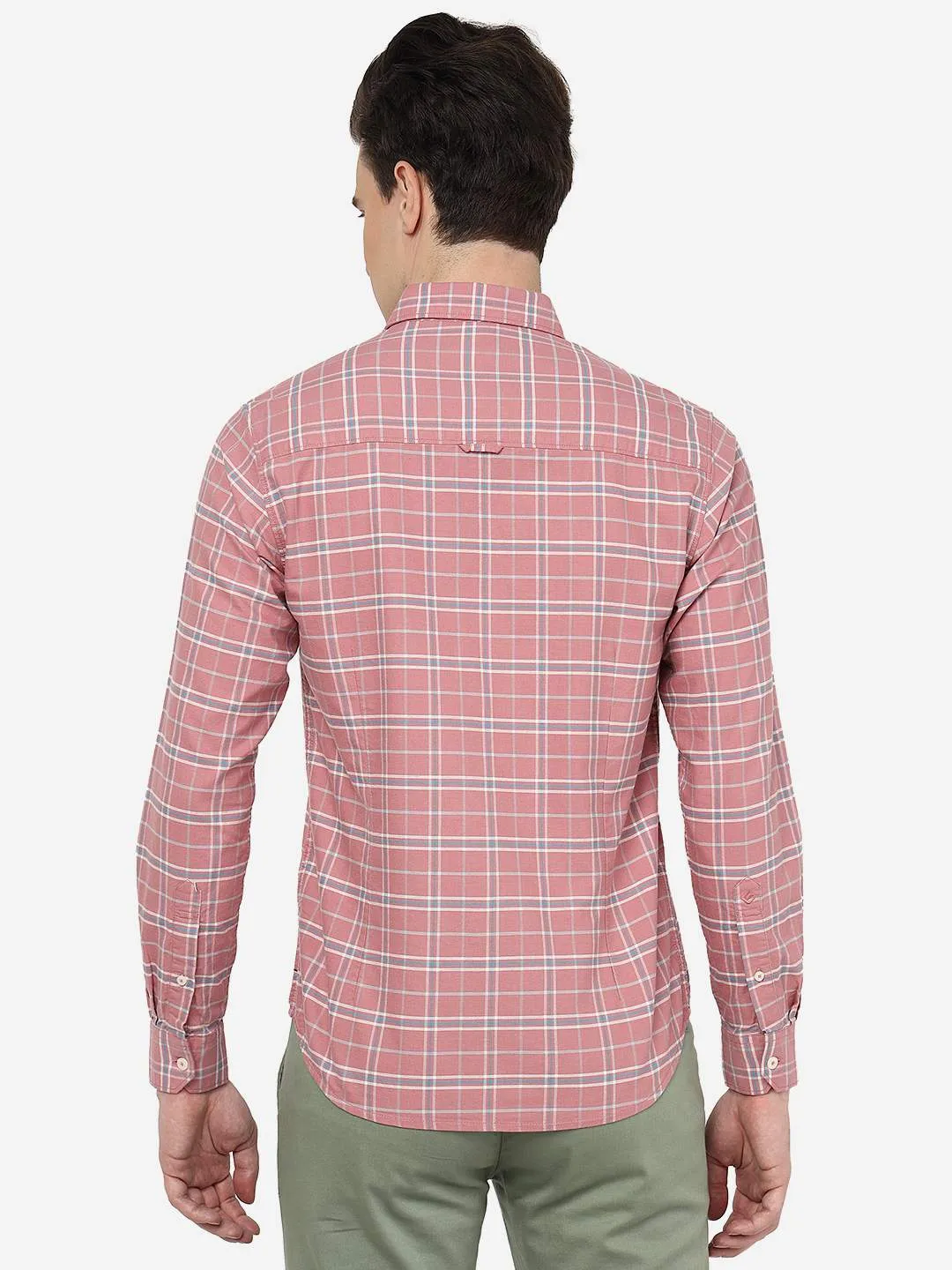 Slate Rose Checked Slim Fit Casual Shirt | Greenfibre