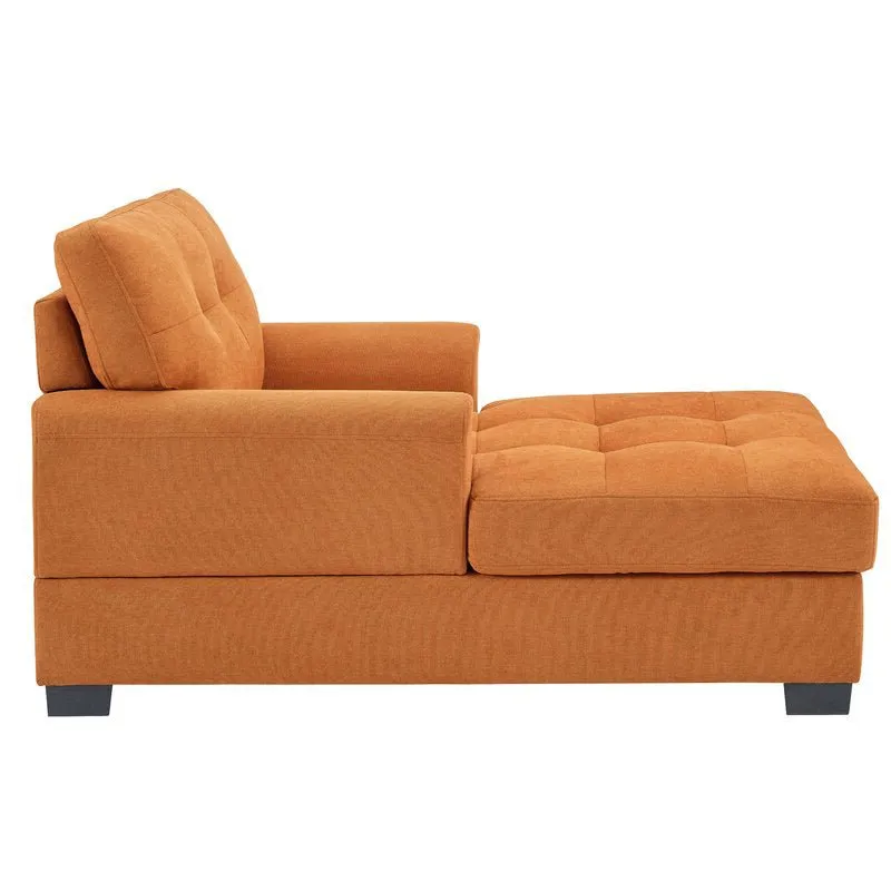 Smithy Tufted Recessed Arms Chaise Longue Sofa Couch Sofa Armchair Chaise Relax Lounger