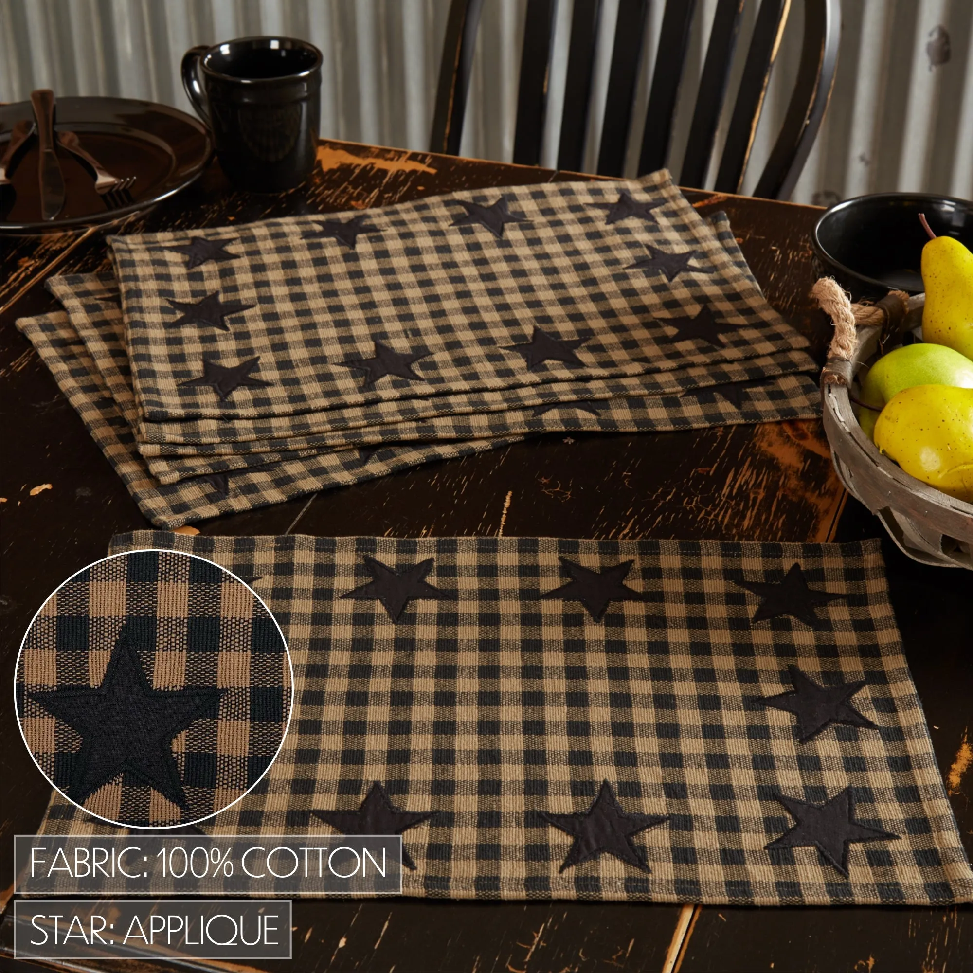 Star Placemat Set of 6 12x18