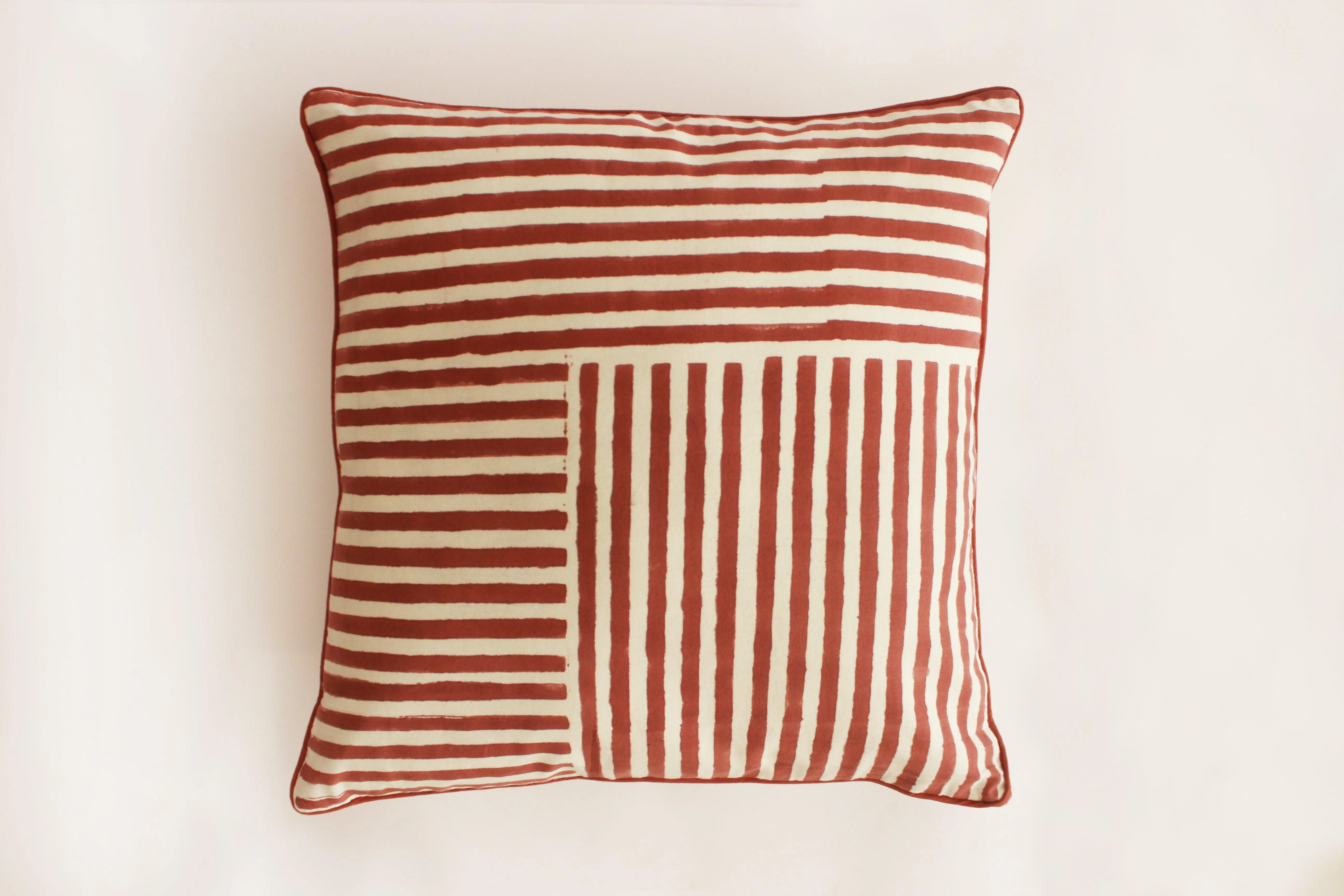 Stripes Block Printed Cotton Cushion Cover | Stylish Home Decor