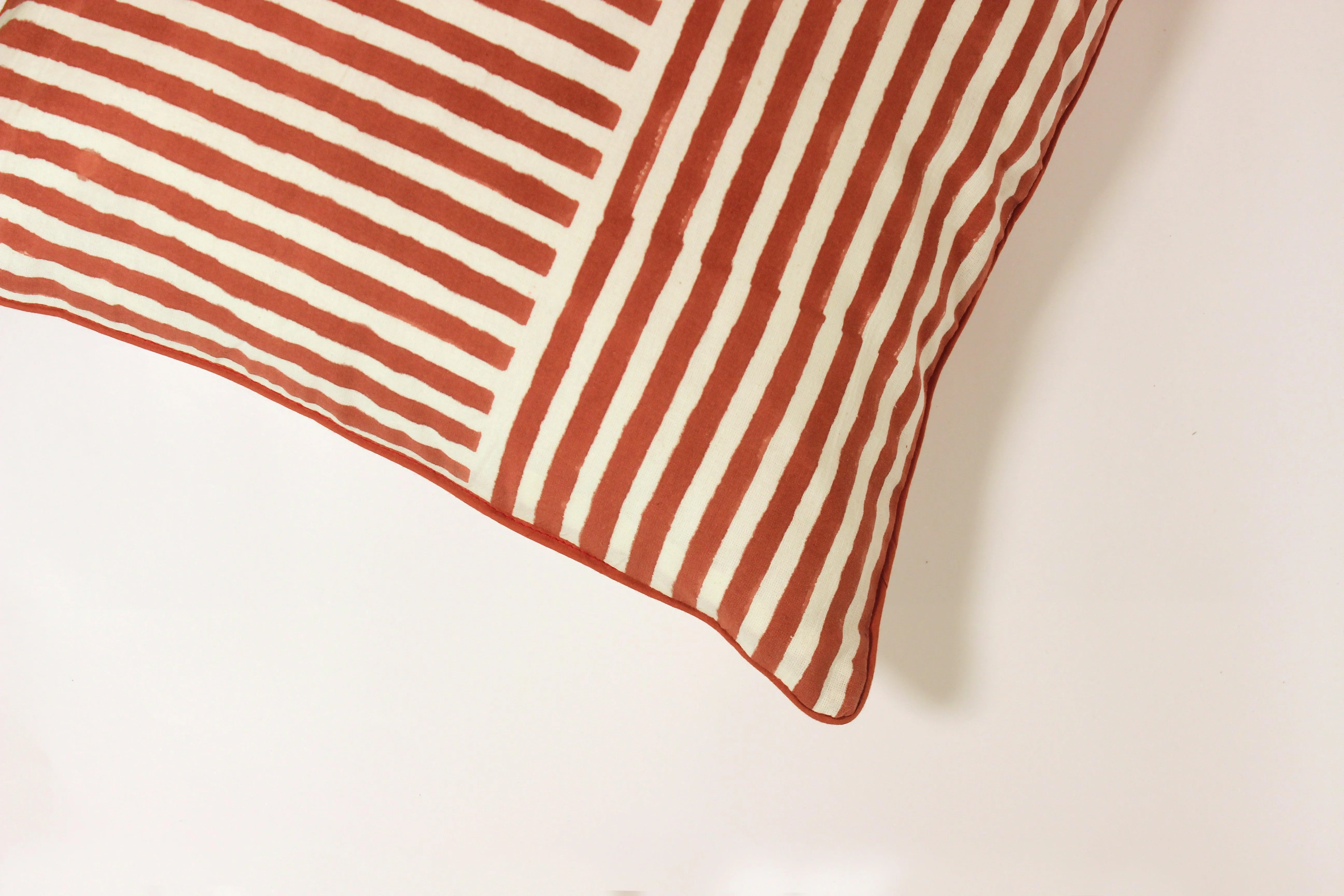 Stripes Block Printed Cotton Cushion Cover | Stylish Home Decor