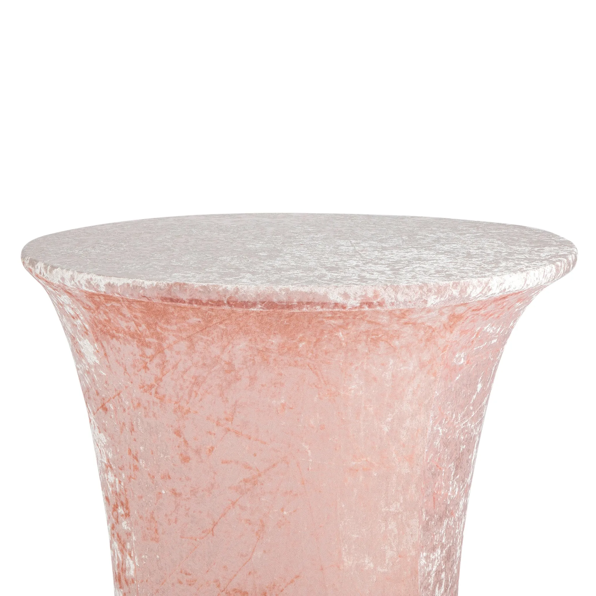 Velvet Spandex Cocktail Table Cover 32" Round - Blush/Rose Gold