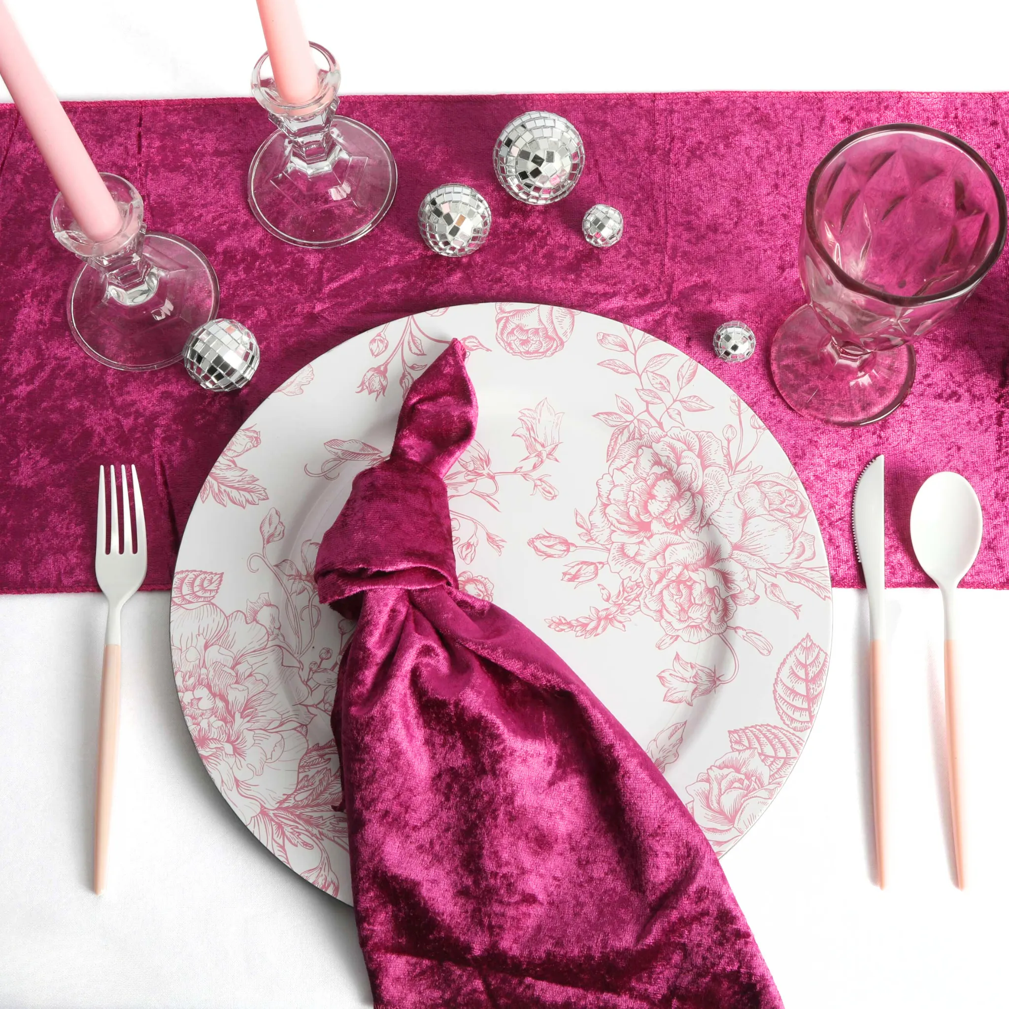 Velvet Table Runner - Magenta